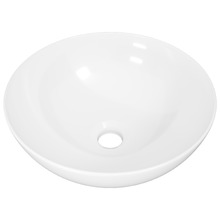 Rose 320mm Gloss White Round Ceramic Above Counter Basin